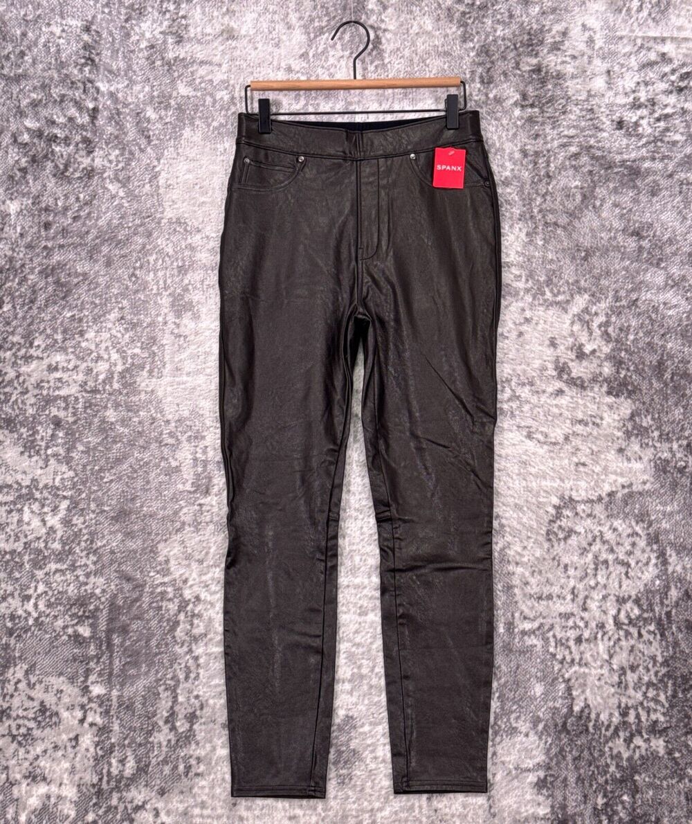 New Spanx Leather Like Ankle Skinny Pants Medium Womens - Picture 1 of 7
